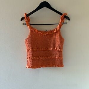 Orange Ruffled Women's Top